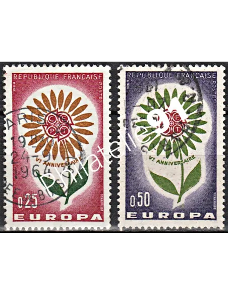 Timbre n° 1430 à 1431  oblitéré - collection timbres France