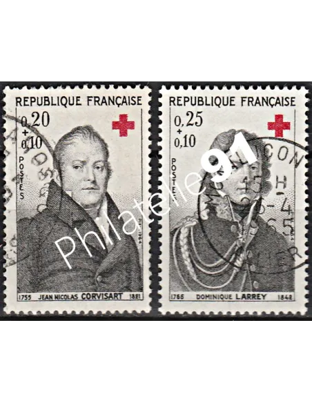 Timbre n° 1433 à 1434  oblitéré - collection timbres France