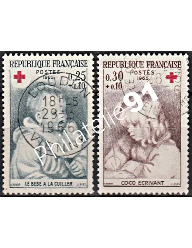 Timbre n° 1466 à 1467  oblitéré - collection timbres France