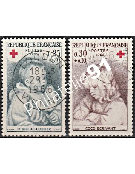 Timbre n° 1466 à 1467  oblitéré - collection timbres France
