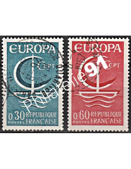 Timbre n° 1490 à 1491  oblitéré - collection timbres France