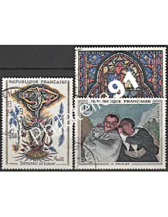 Timbre n° 1492 à 1494  oblitéré - collection timbres France