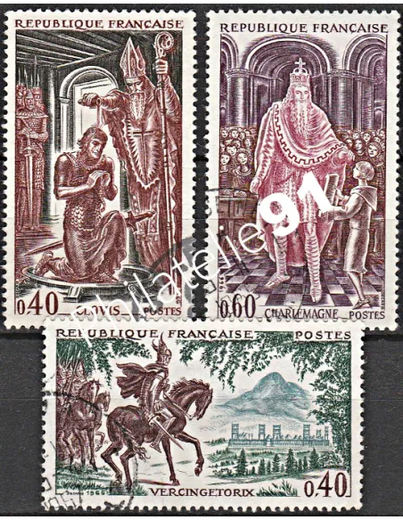 Timbre n° 1495 à 1497  oblitéré - collection timbres France