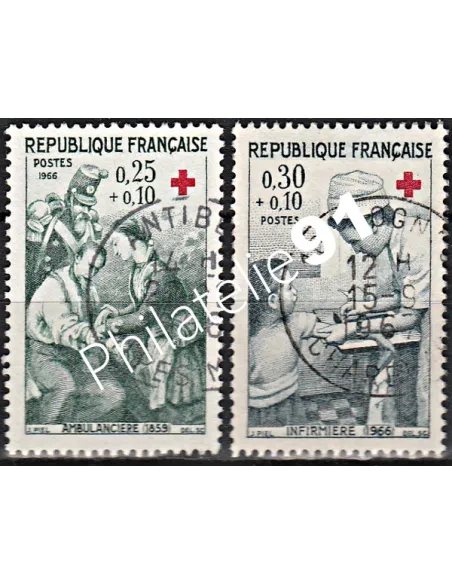 Timbre n° 1508 à 1509  oblitéré - collection timbres France