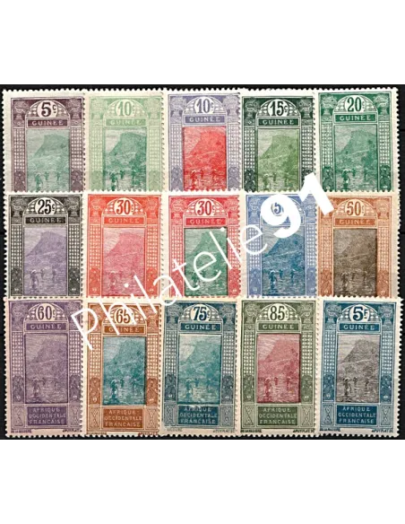 Timbres de Guinée n° 84 à 98, Gué de Kitim, timbres colonies