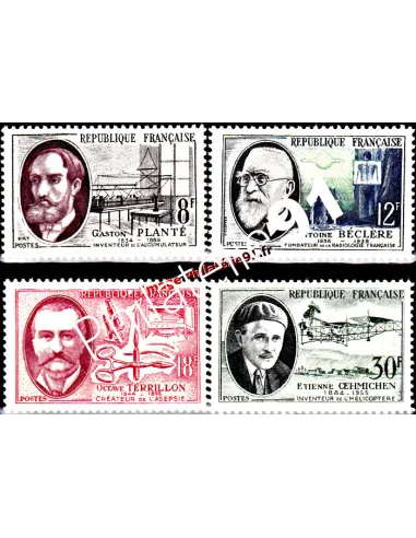 Timbres de France n° 1095 à 1098 - Savants et inventeurs