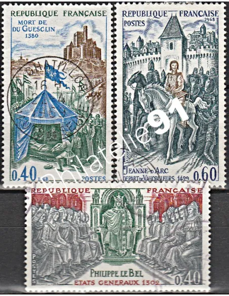 Timbre n° 1577 à 1579  oblitéré - collection timbres France
