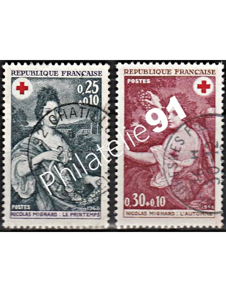 Timbre n° 1580 à 1581  oblitéré - collection timbres France