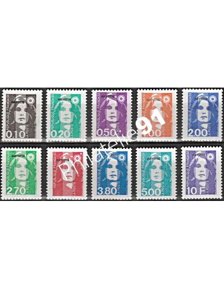 Mayotte n° 32 à 41 - collection timbres Dom-Tom