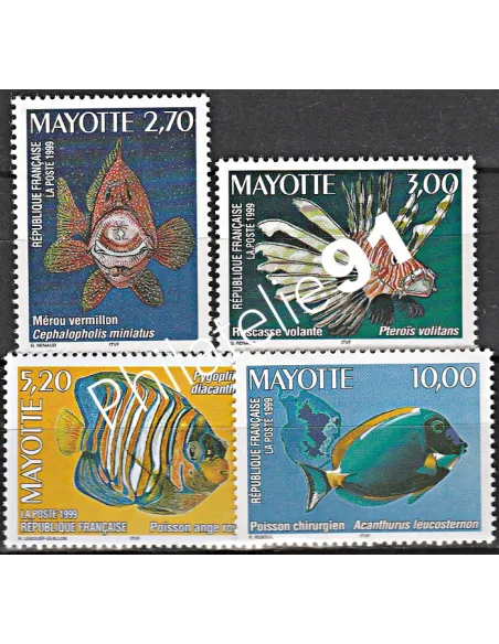 Mayotte n° 71 à 74 - collection timbres Dom-Tom