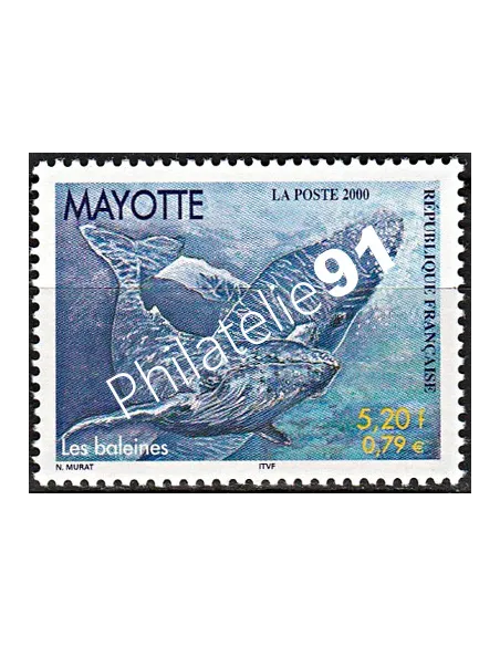 Mayotte n° 82, Les baleines, collection timbres Dom-Tom