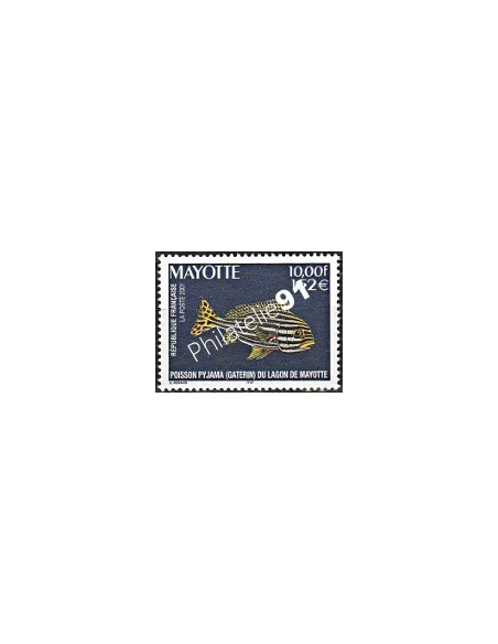 Mayotte n° 102, Poisson pyjama, collection timbres Dom-Tom