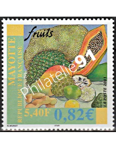 Mayotte n° 106, fruits, collection timbres Dom-Tom