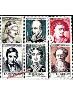 Timbres de France n° 1108 à 1113 - Célébrités du XIIIe au XIXe siècle