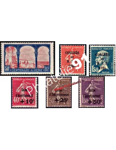 Année complète de timbres de France 1930 - Timbres neufs