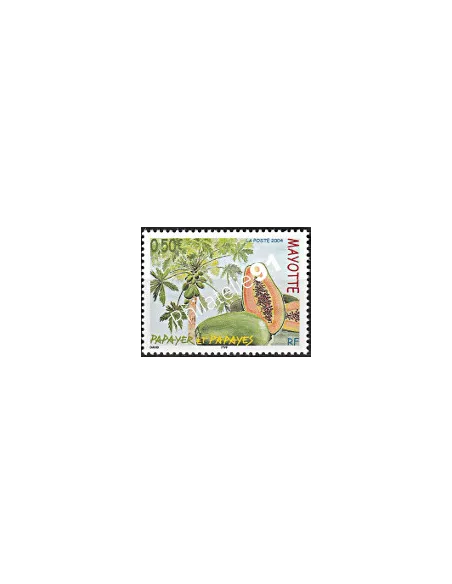 Mayotte n° 164, Le papayer, collection timbres Dom-Tom