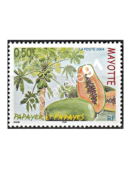 Mayotte n° 164, Le papayer, collection timbres Dom-Tom