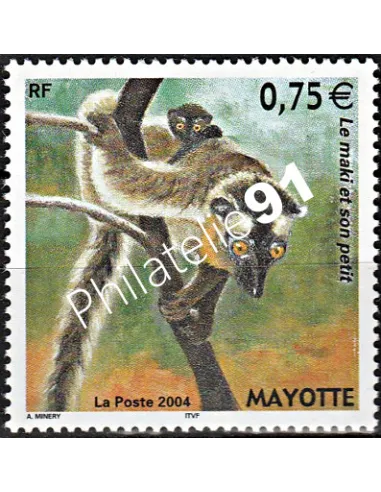 Mayotte n° 167, Le Lémurien, collection timbres Dom-Tom