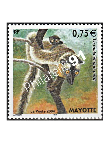 Mayotte n° 167, Le Lémurien, collection timbres Dom-Tom