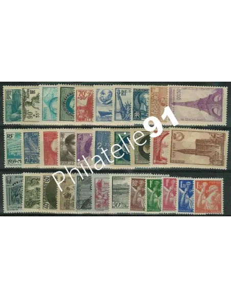 Année complète de France 1939 - Timbres neufs