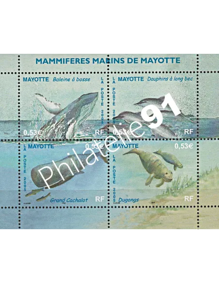 Mayotte n° 173 à 176 - Feuille - collection timbres Dom-Tom