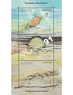 Mayotte n° 184 à 186, tortues marines, collection timbres Dom-Tom