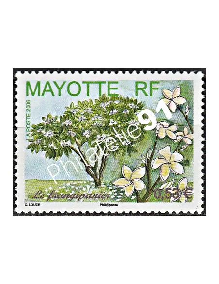 Mayotte n° 191, Le frangipanier, collection timbres Dom-Tom