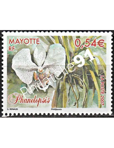 Mayotte n° 195, Orchidées, collection timbres Dom-Tom