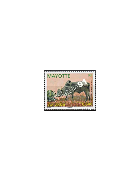 Mayotte n° 208, Le zébu, collection timbres Dom-Tom