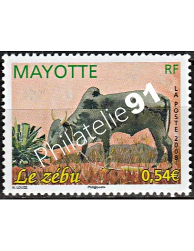 Mayotte n° 208, Le zébu, collection timbres Dom-Tom