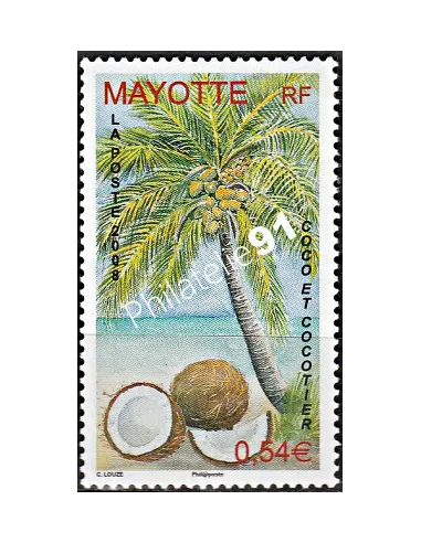 Mayotte n° 209, Le Cocotier, collection timbres Dom-Tom