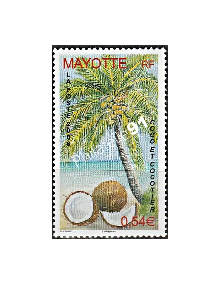 Mayotte n° 209, Le Cocotier, collection timbres Dom-Tom