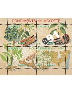 Mayotte n° 210 à 213 - Feuille - collection timbres Dom-Tom