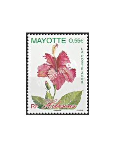Mayotte n° 214, L'hibiscus, collection timbres Dom-Tom