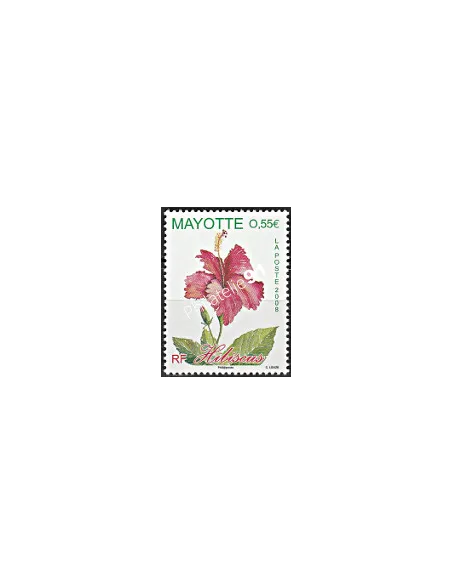 Mayotte n° 214, L'hibiscus, collection timbres Dom-Tom