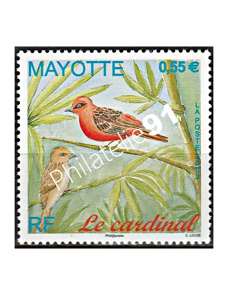 Mayotte n° 221, oiseaux, collection timbres Dom-Tom