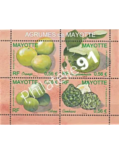 Mayotte n° 224 à 227, agrumes de Mayotte, collection timbres Dom-Tom