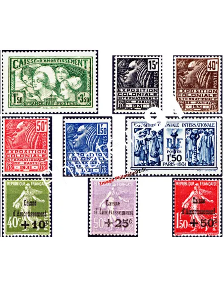 Timbres - Année complète de France 1931 -neuve charnière