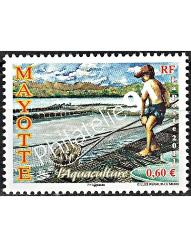 Mayotte n° 261, pêcheur, collection timbres Dom-Tom