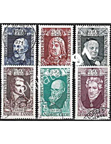 Timbre n° 1590 à 1595  oblitéré - collection timbres France