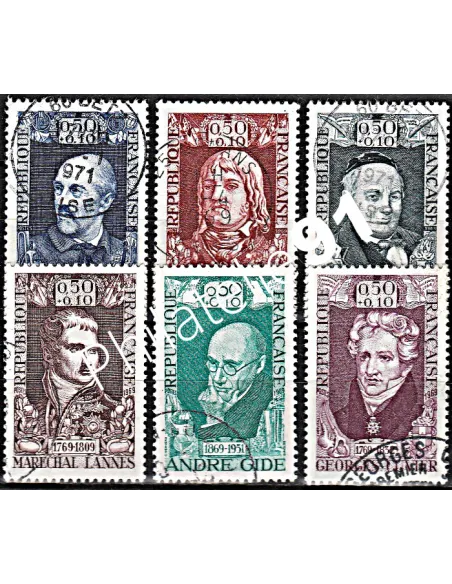 Timbre n° 1590 à 1595  oblitéré - collection timbres France