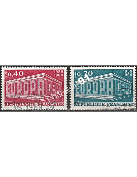 Timbre n° 1598 à 1599  oblitéré - collection timbres France