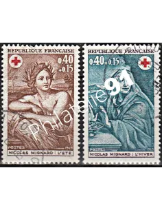 Timbre n° 1619 à 1620  oblitéré - collection timbres France