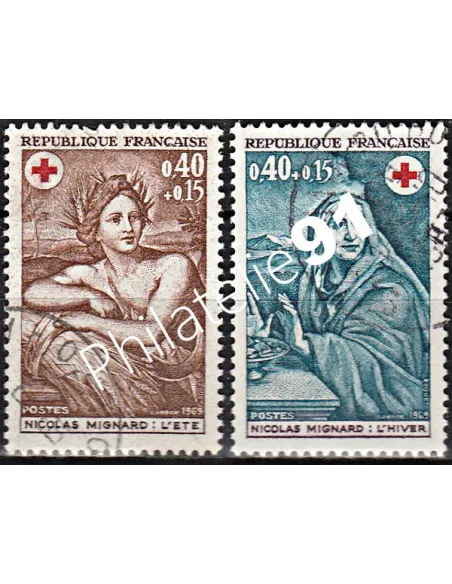 Timbre n° 1619 à 1620  oblitéré - collection timbres France