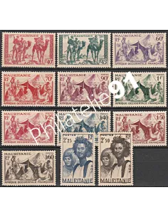 Timbres de MAURITANIE n° 105 à 115, timbres des colonies françaises