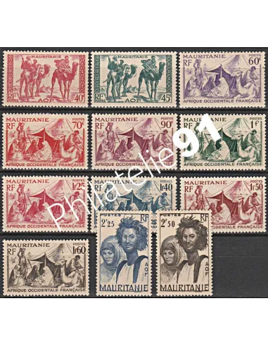 Timbres de MAURITANIE n° 105 à 115, timbres des colonies françaises