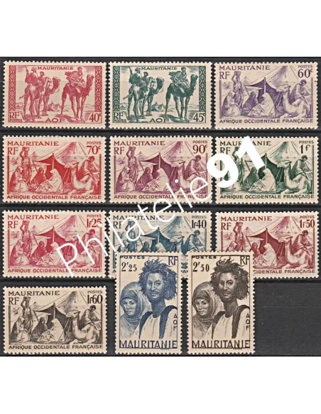 Timbres de MAURITANIE n° 105 à 115, timbres des colonies françaises