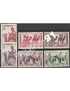 Timbres de MAURITANIE n° 125 à 130, timbres des colonies françaises