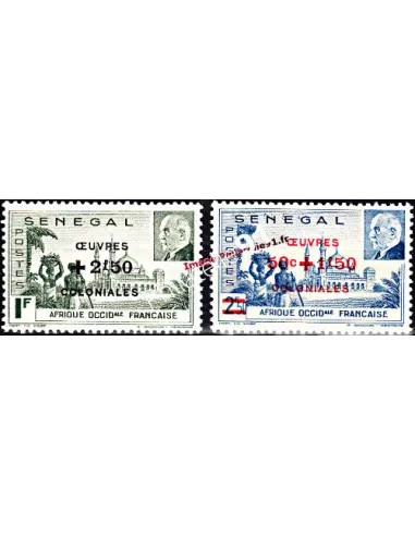 Timbres du Sénégal n° 187 à 188 - pétain