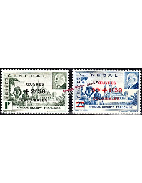 Timbres du Sénégal n° 187 à 188 - pétain